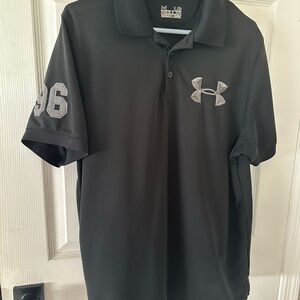 Large UA Black Polo Shirt w embroidered emblem